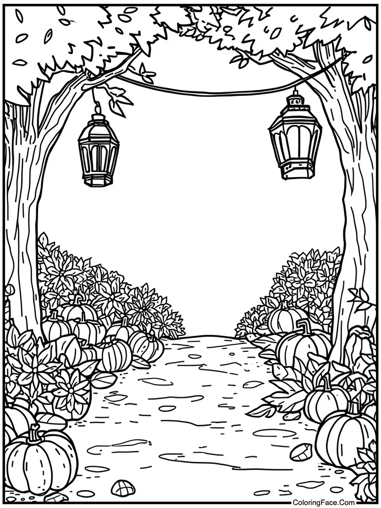 Lantern lighting the path