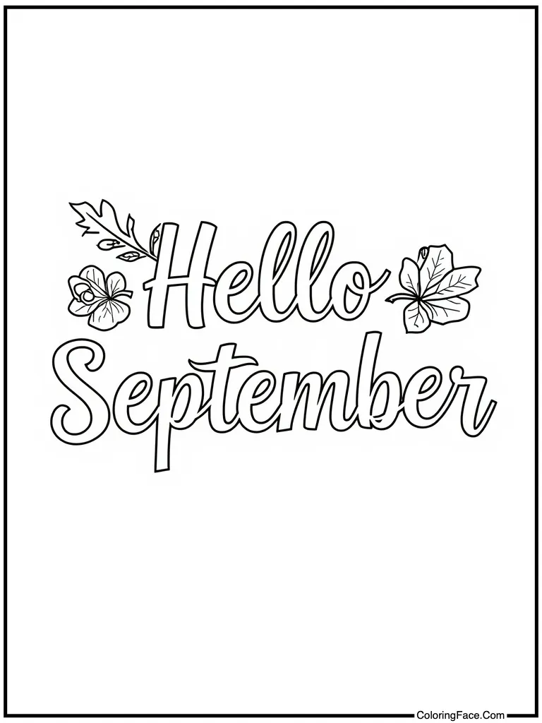 Hello September text art