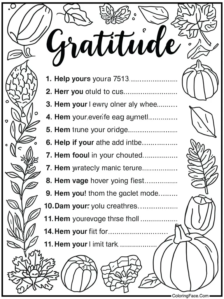 Gratitude list writing down