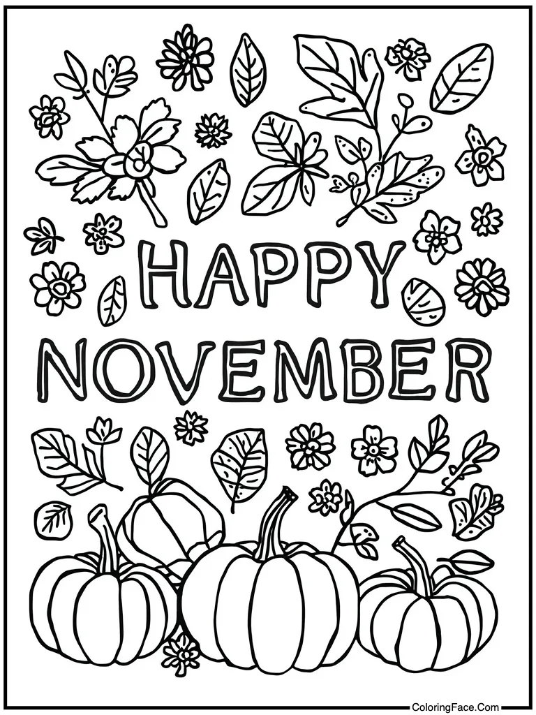 Happy November greeting card