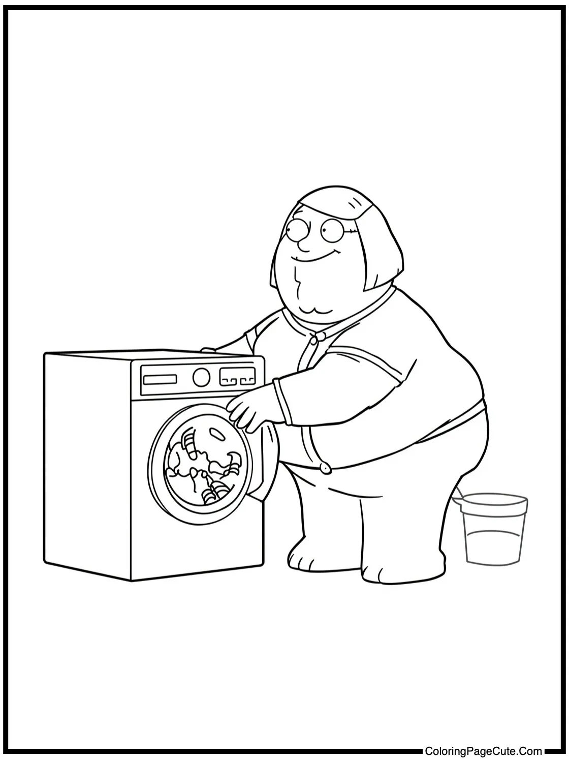 Lois doing laundry.