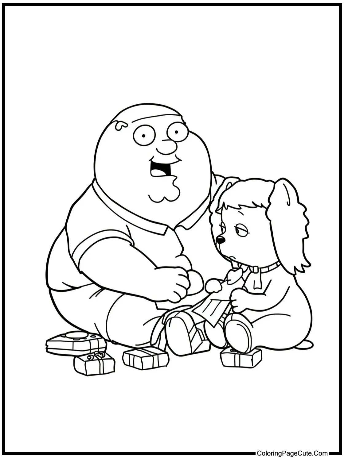 Chris playing with toys.