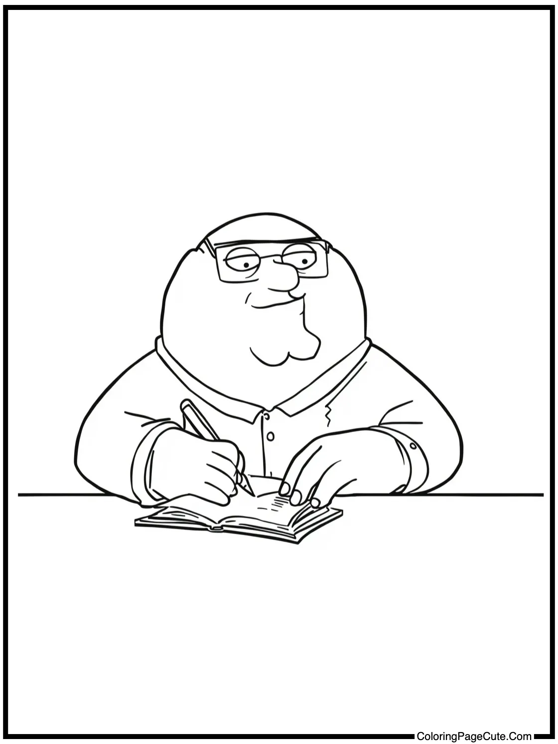 Brian writing a novel.