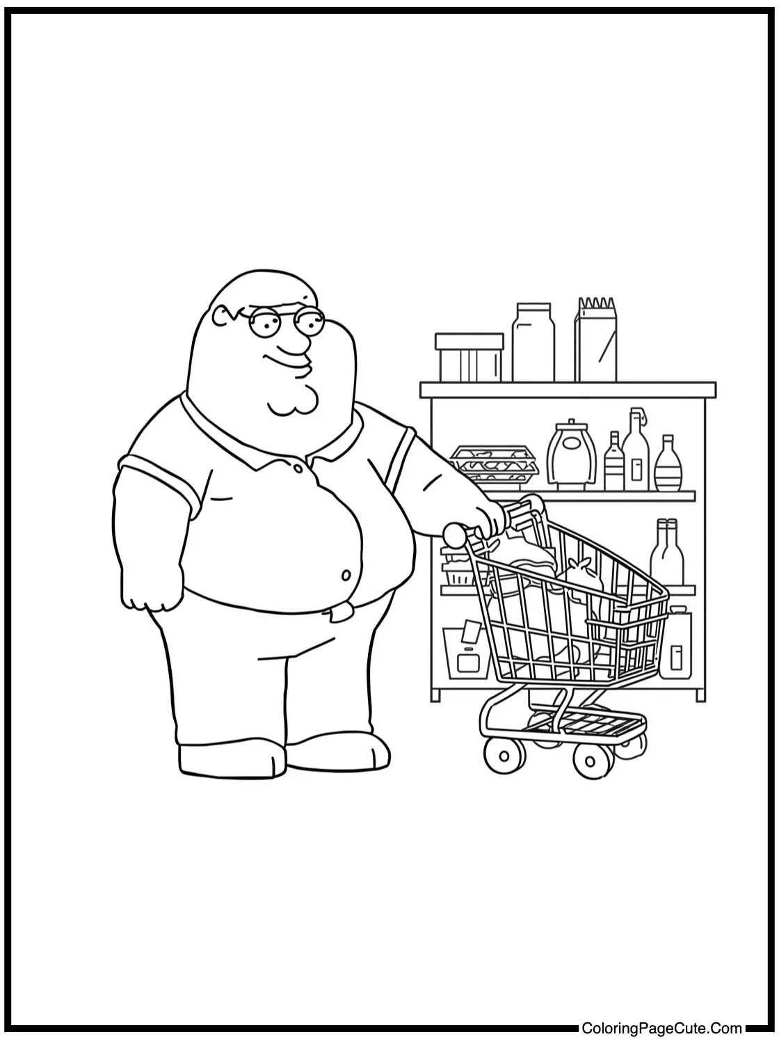 Lois shopping for groceries.
