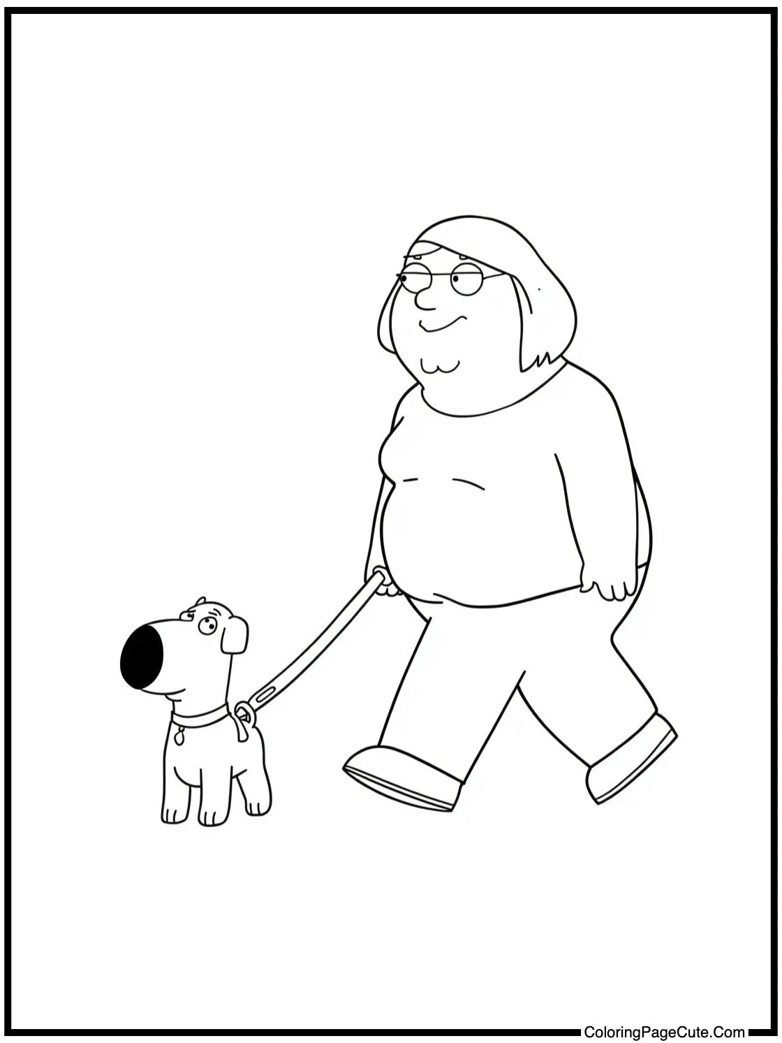 Meg walking her dog.
