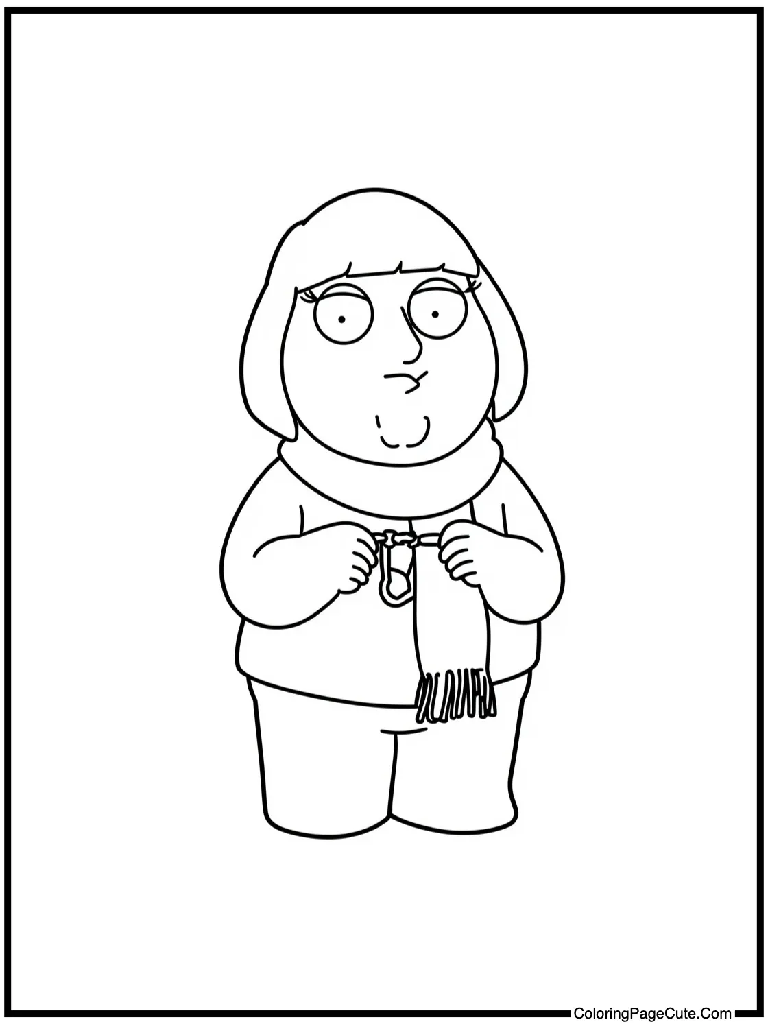 Lois knitting a scarf.