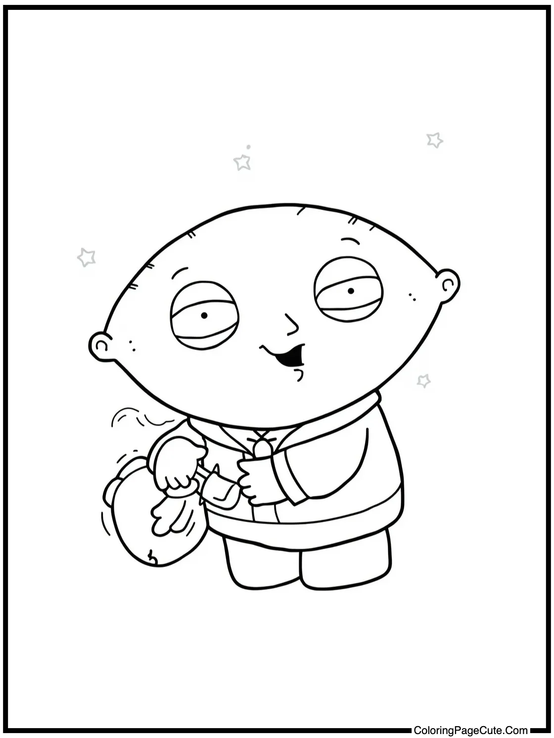 Stewie dreaming happily.