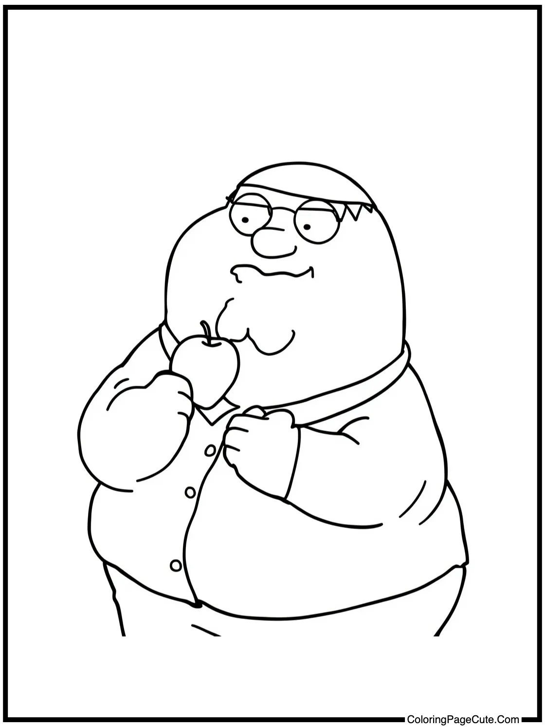 Chris eating an apple.