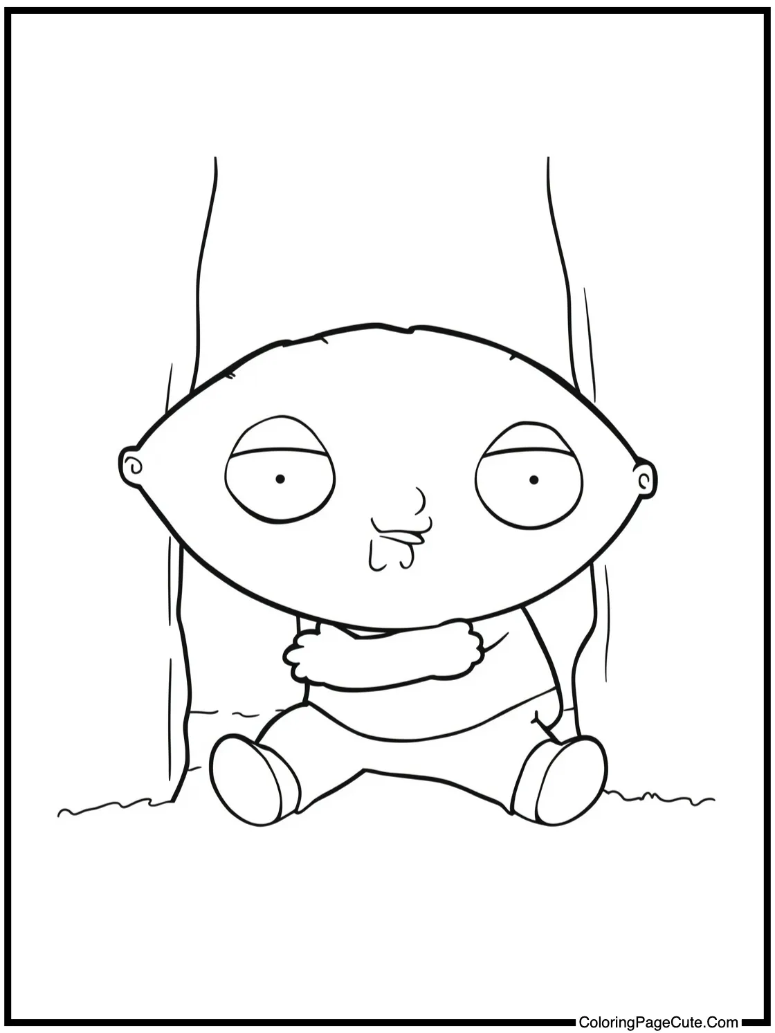 Stewie playing hide-and-seek.