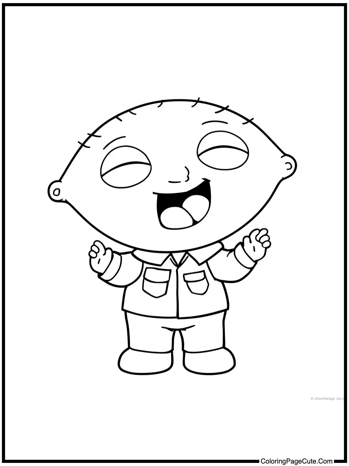 Stewie laughing joyfully.