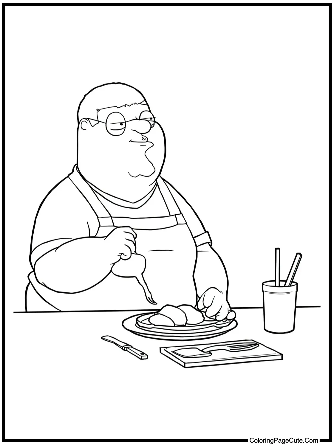 Lois making breakfast.