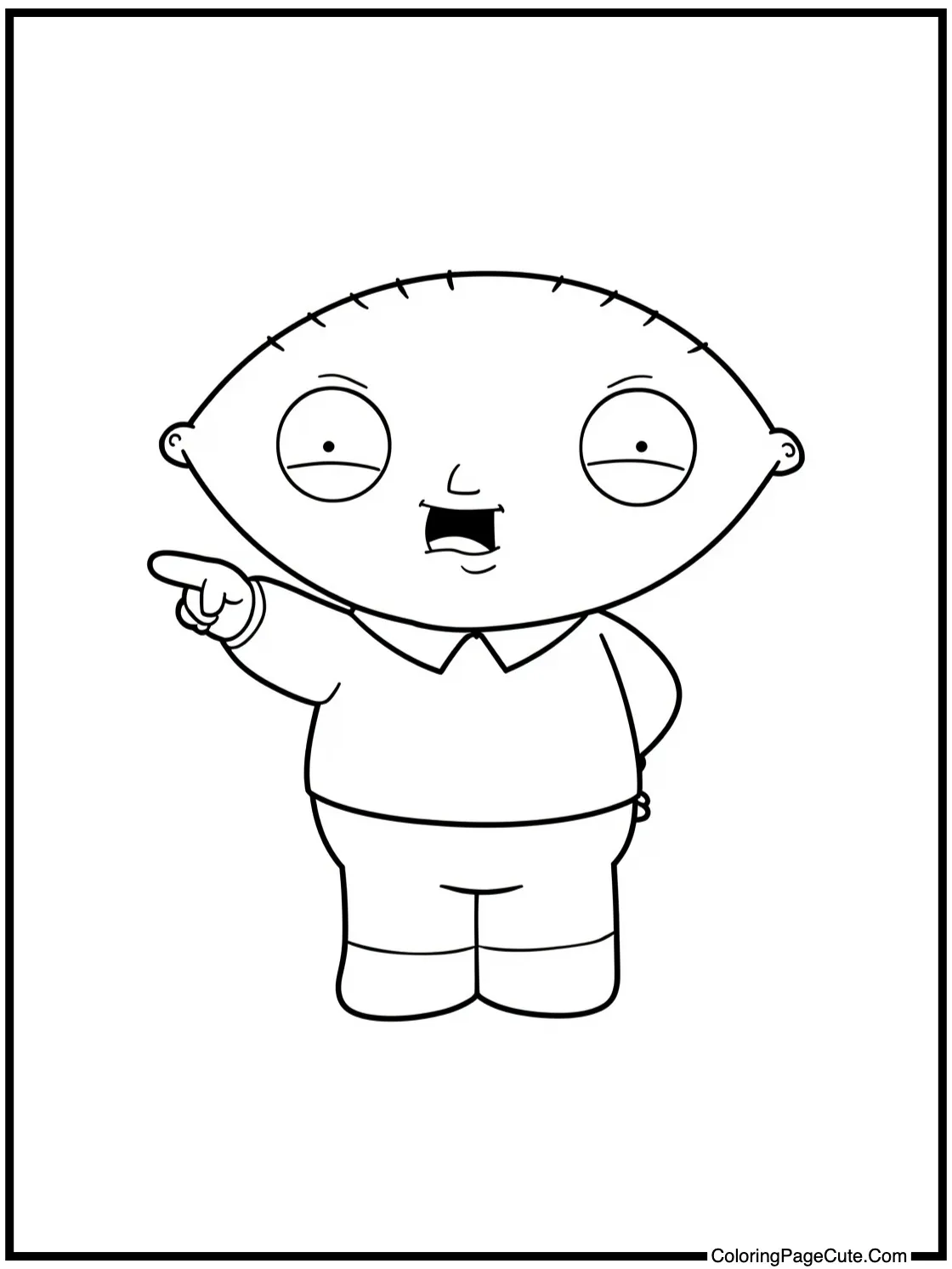 Stewie pointing at something.
