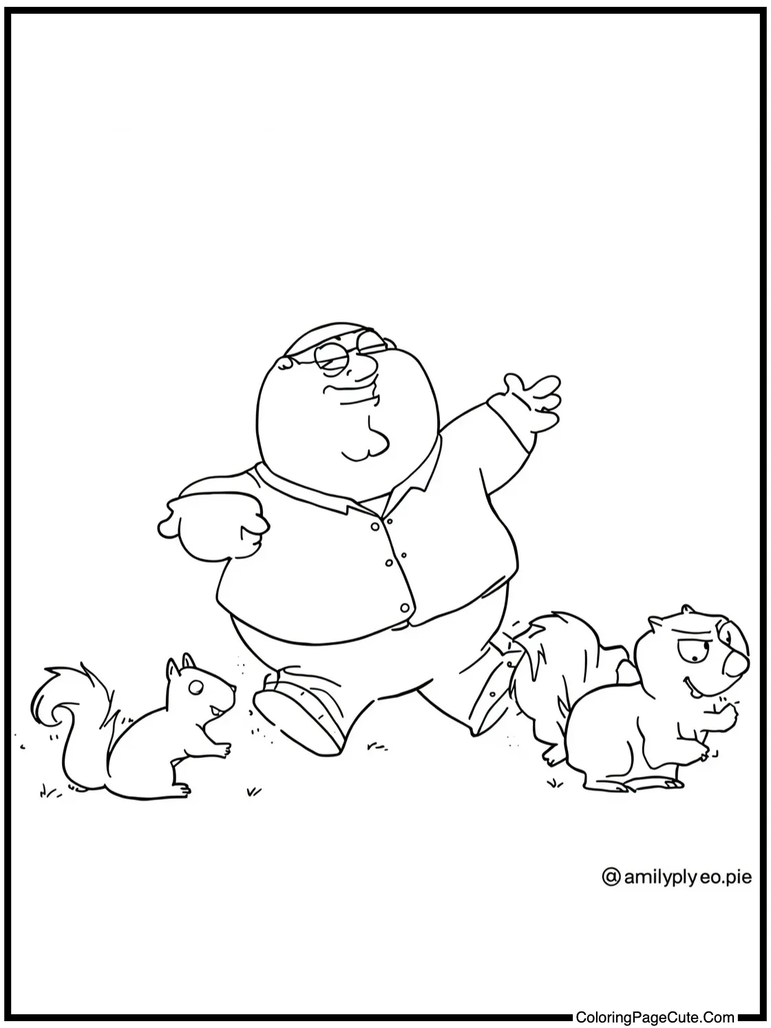 Brian chasing squirrels.