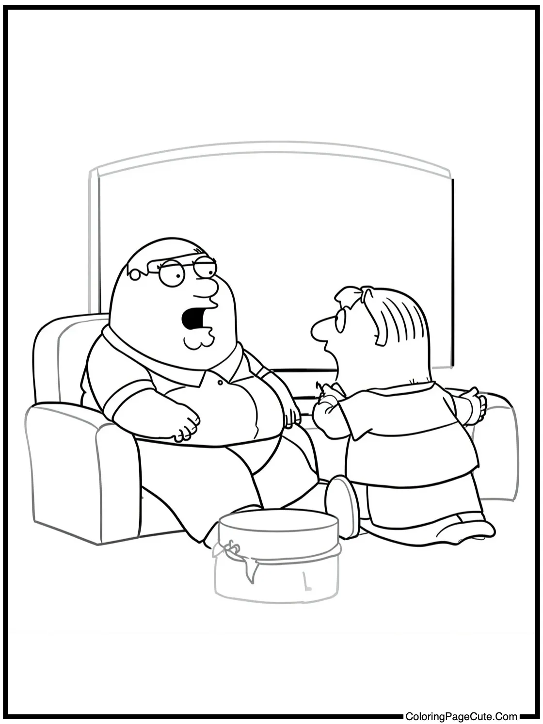 Lois watching a movie.