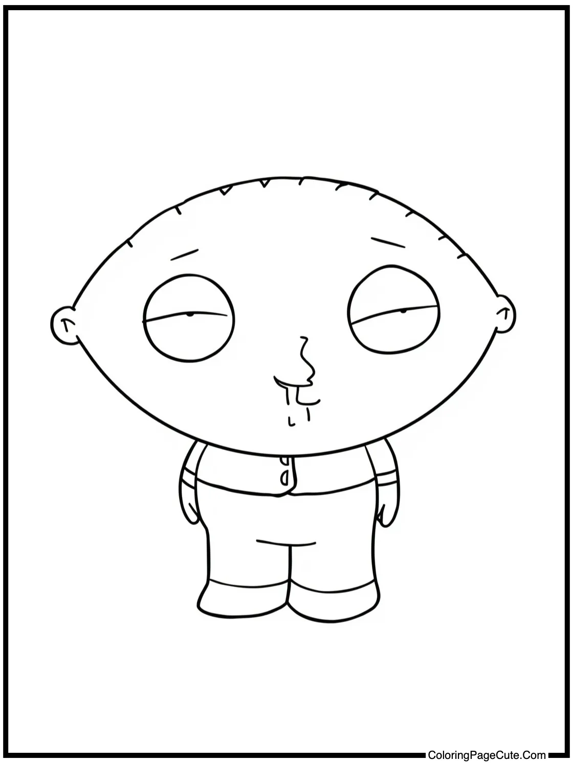 Stewie drawing shapes.