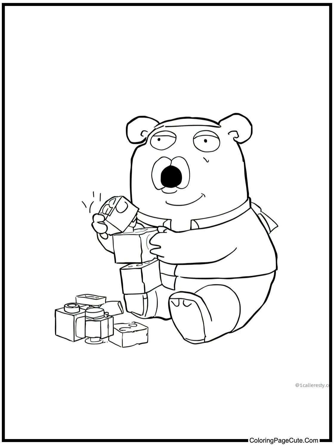 Chris playing with blocks.