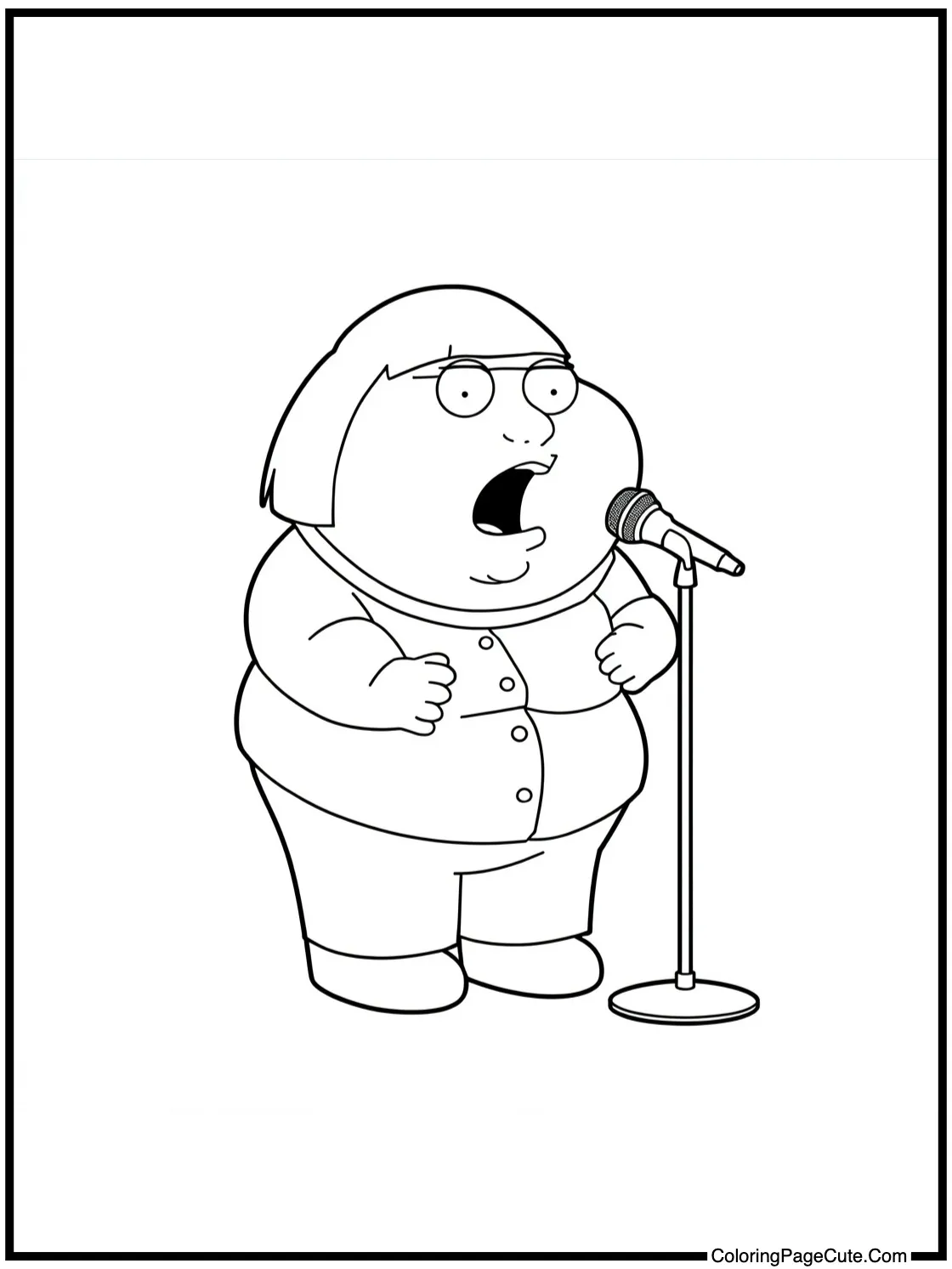 Meg practicing her singing.