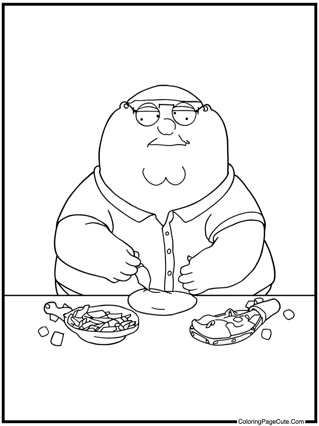 Chris playing with dough.