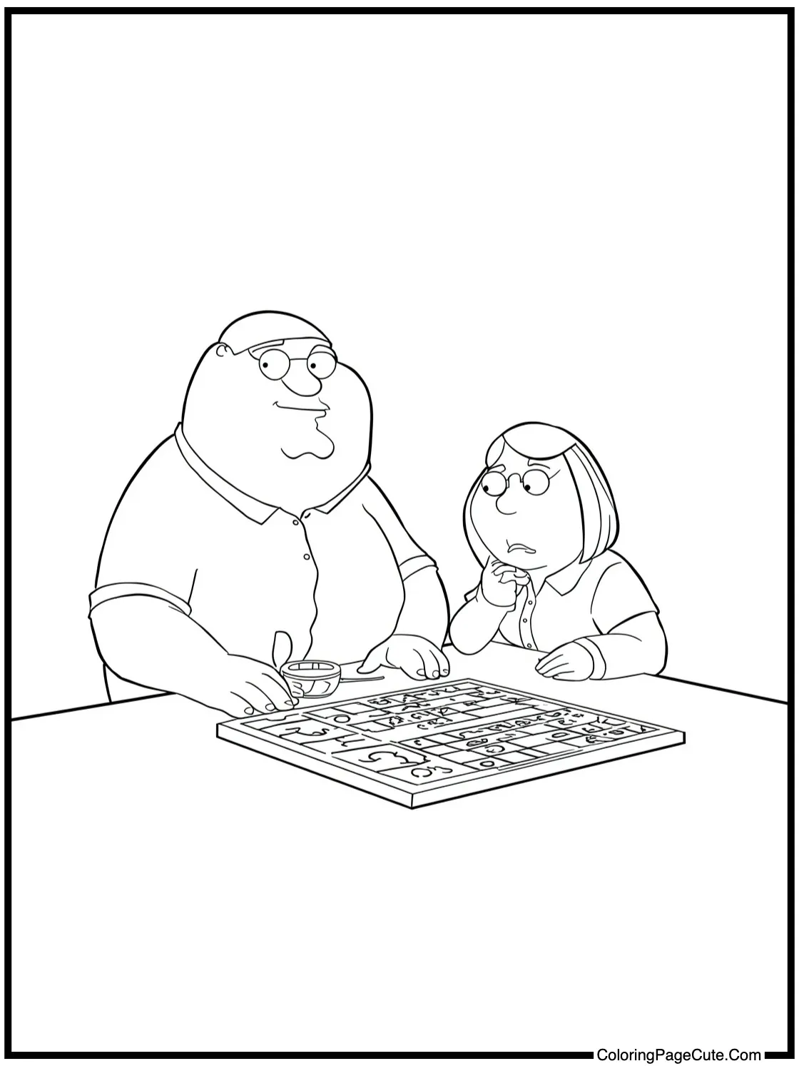 Lois playing board games.