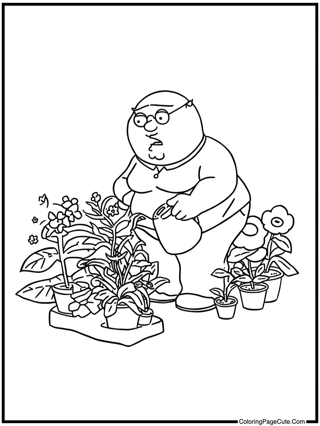 Meg watering garden.