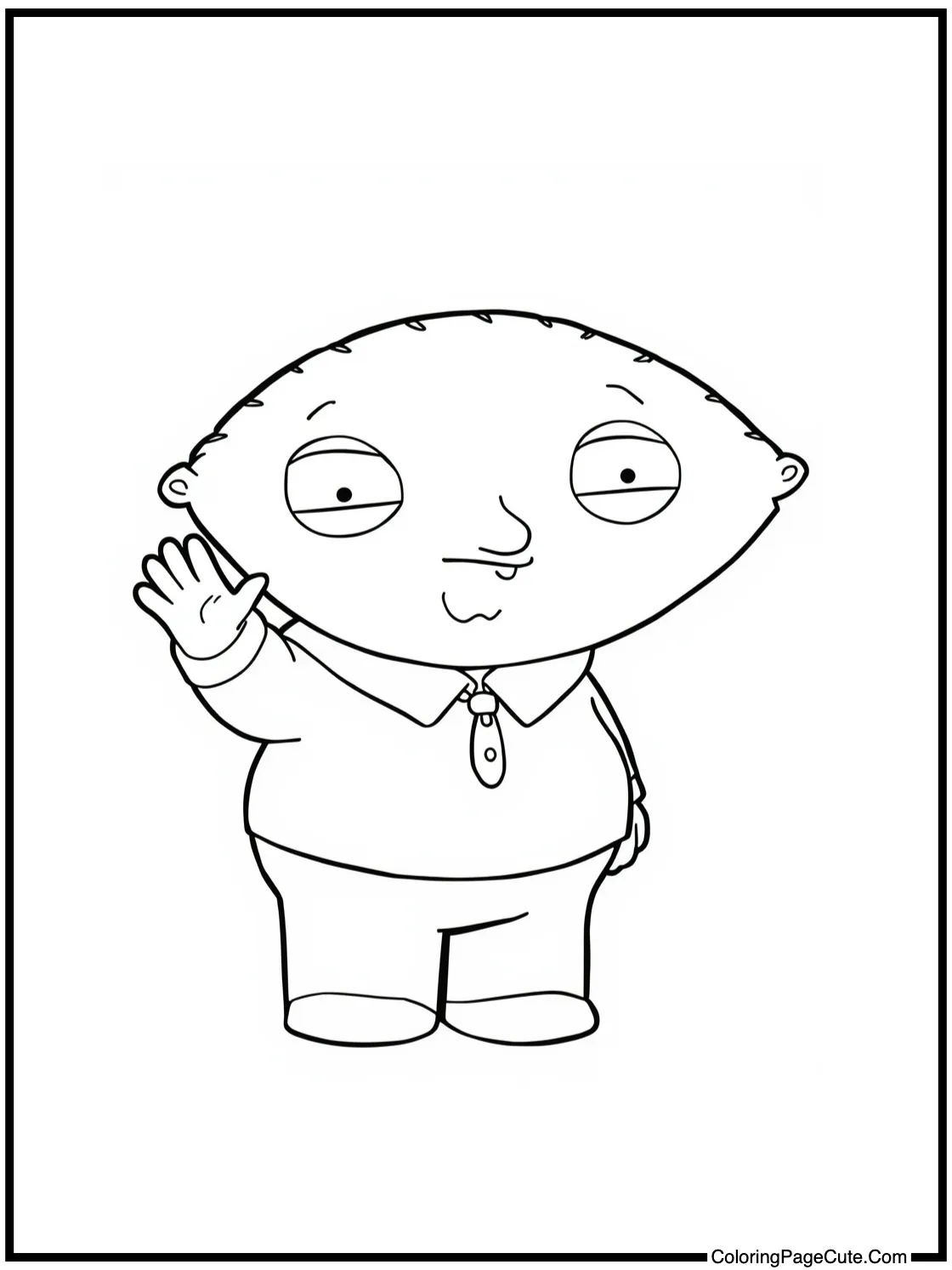 Stewie waving hello.