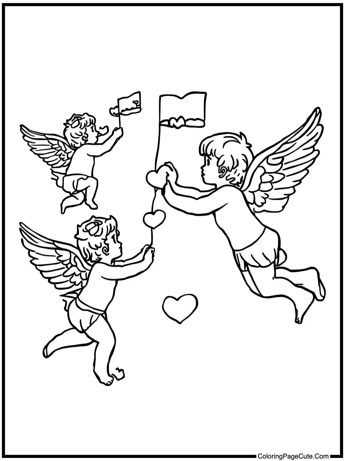 Cupids flying high.