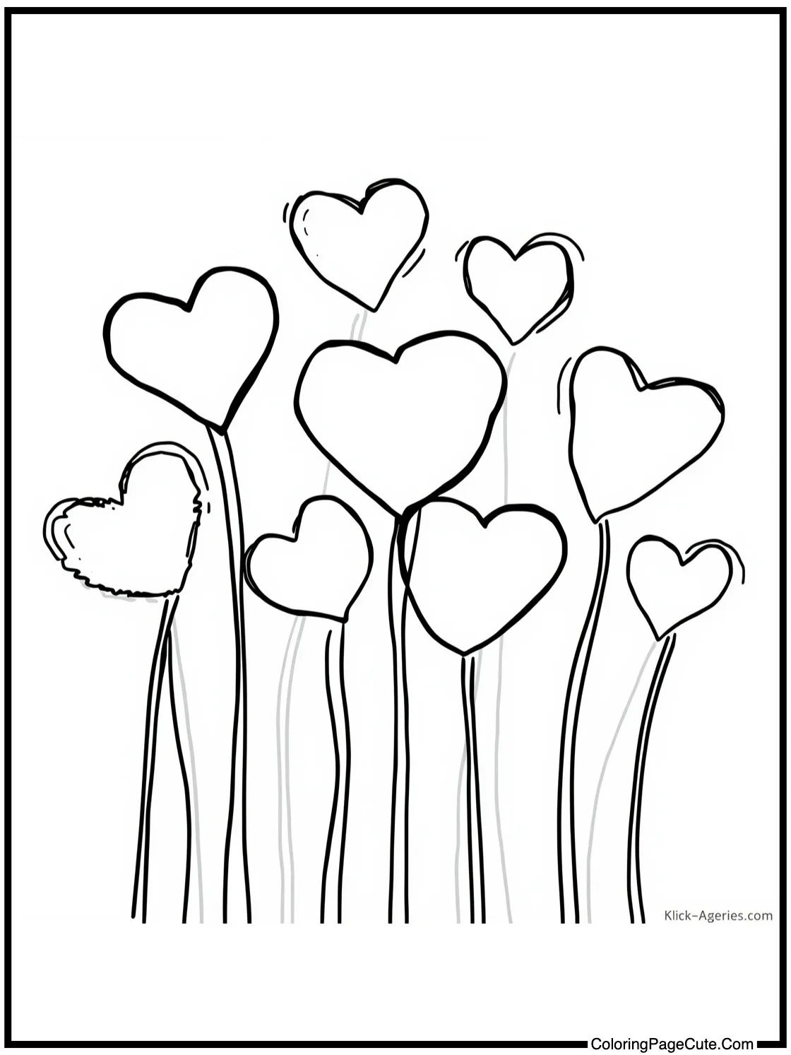 Hearts floating upwards.