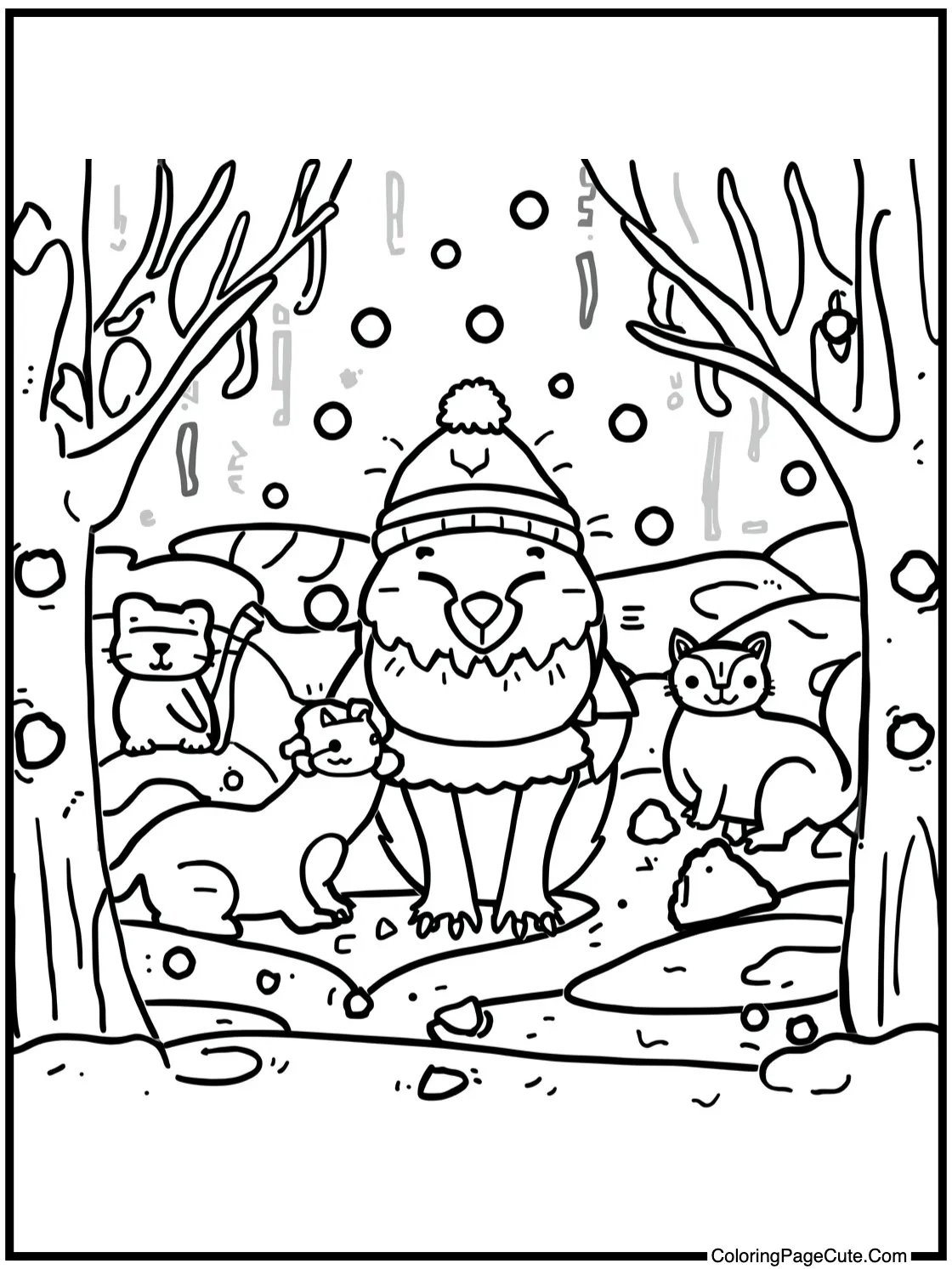 Winter forest critters.