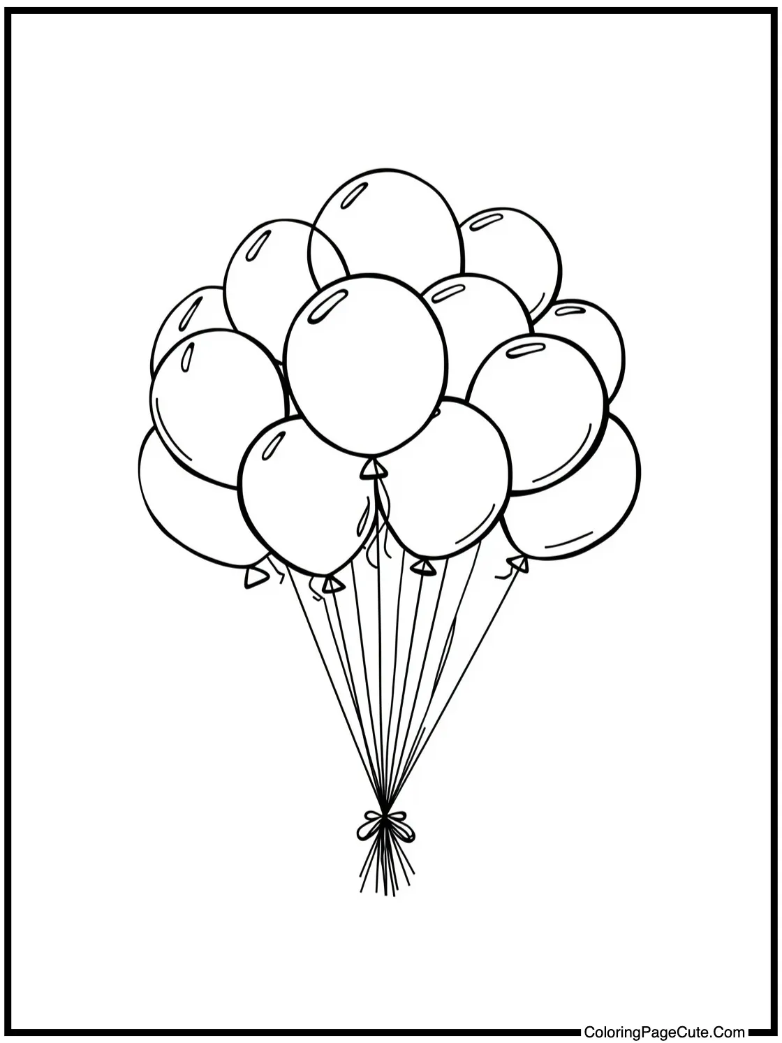 Balloons floating high.