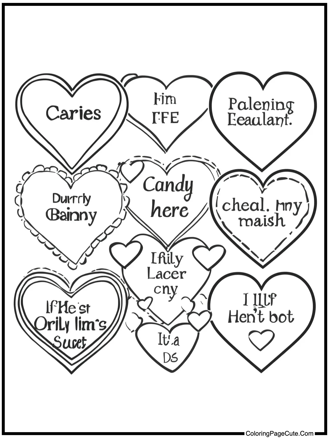 Candy heart sayings.