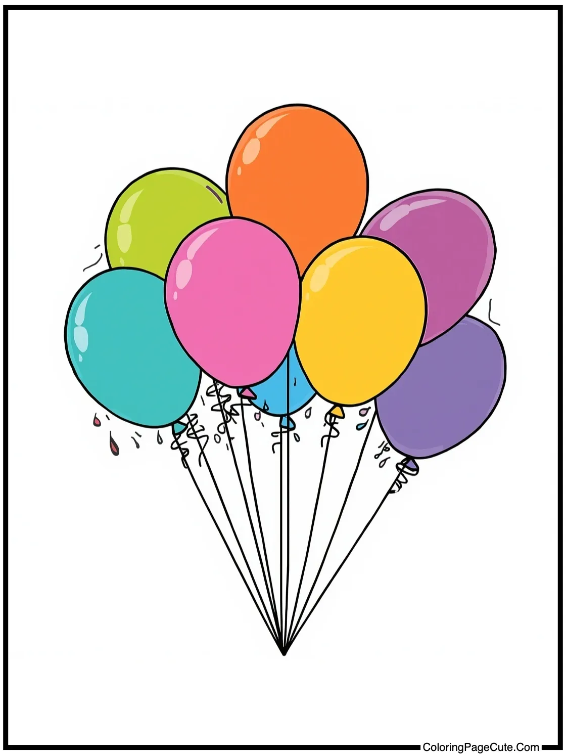 Bright colorful balloons.