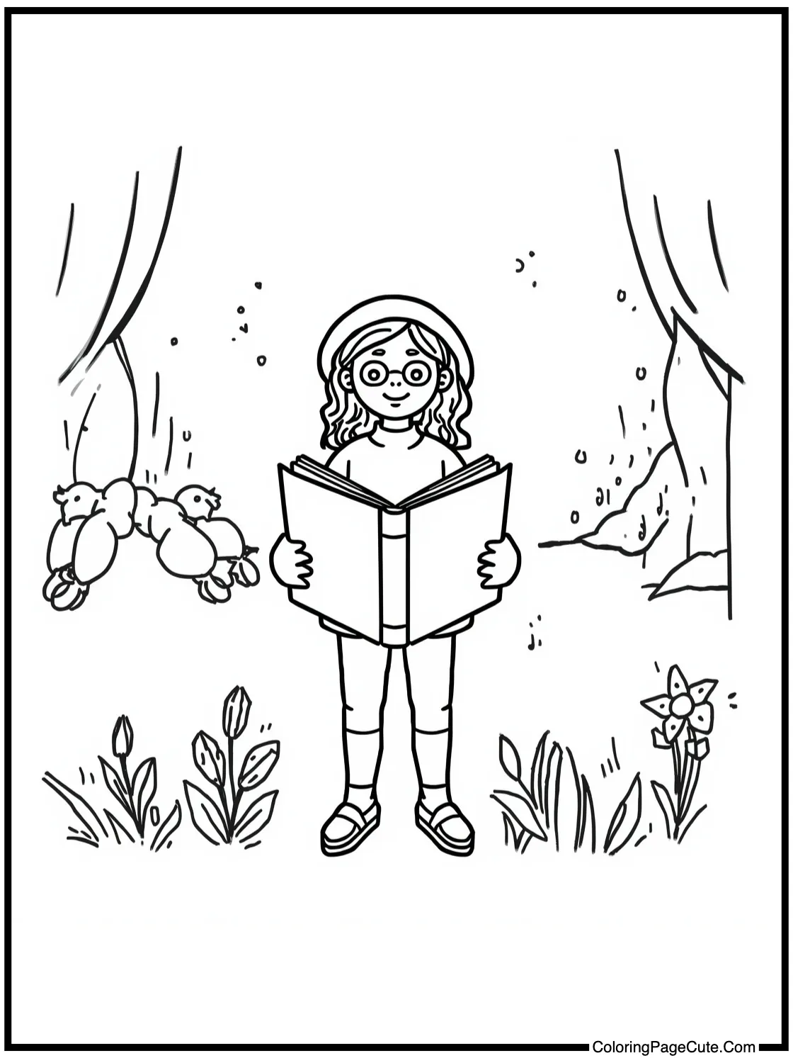 Reading story books.