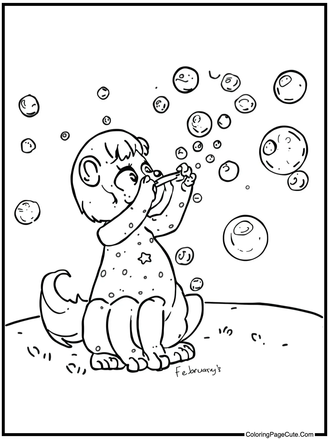 Blowing shiny bubbles.
