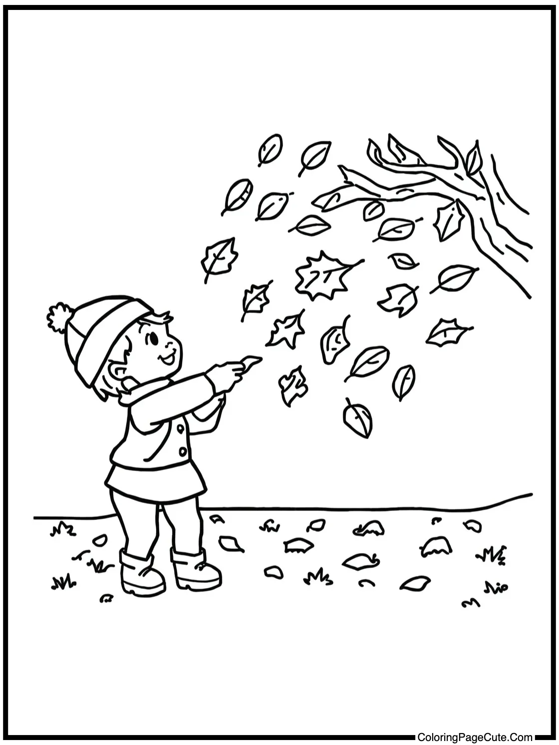 Catching falling leaves.