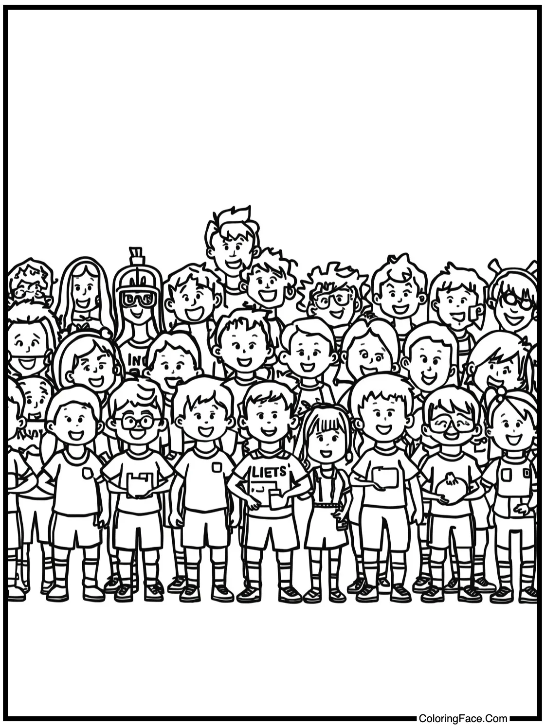 with a cheering crowd