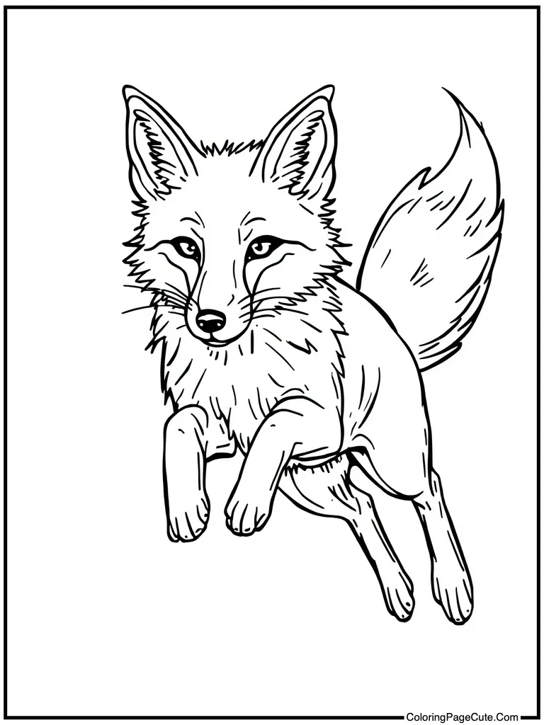 Wild canine jumping playfully