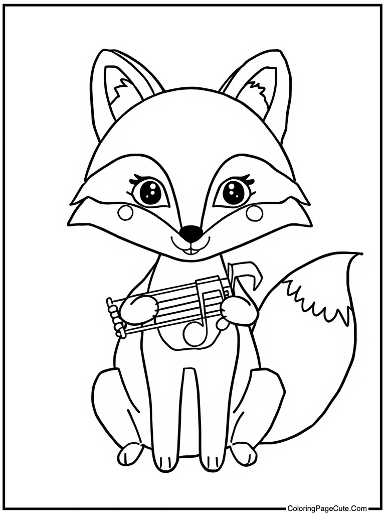 Animal holding musical note