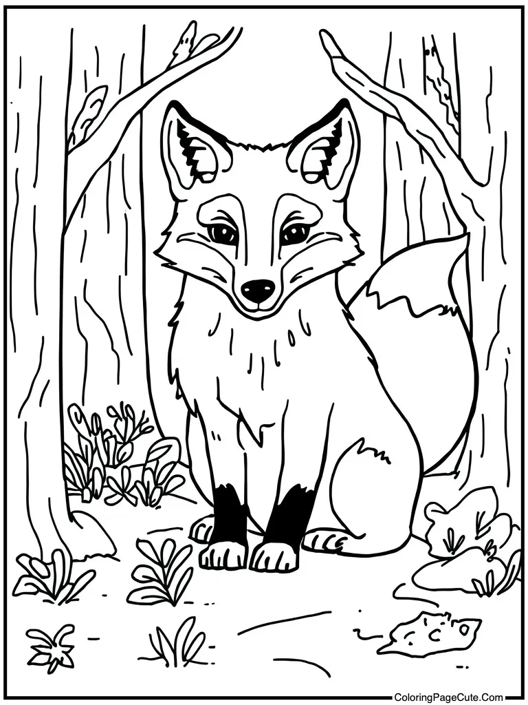 Forest creature near fireplace