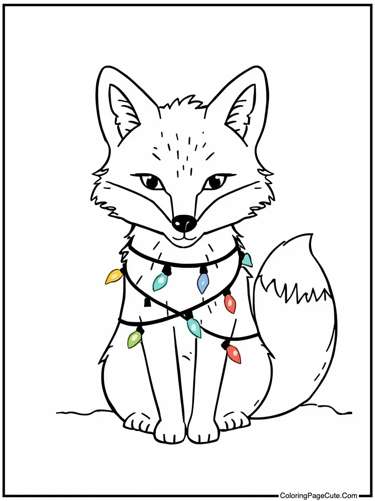 Animal with Christmas lights
