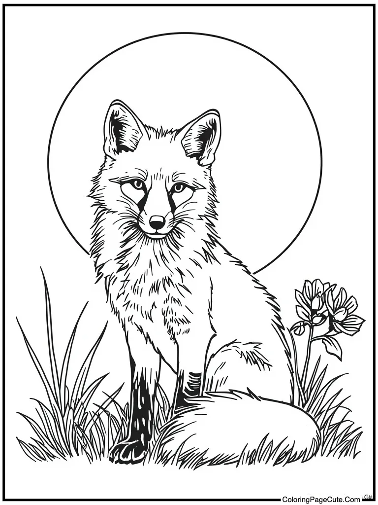 Wild canine near moon