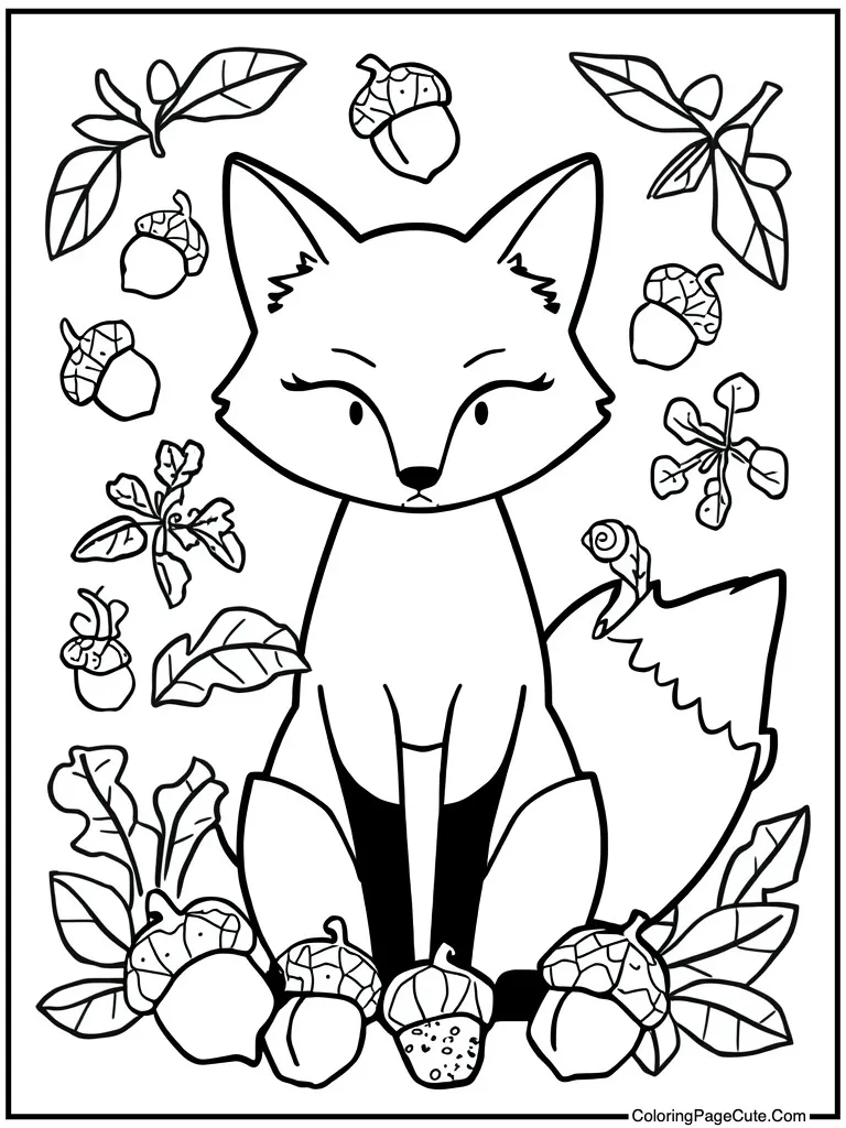 Creature surrounded by acorns