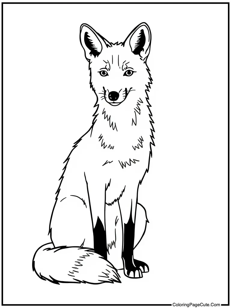 Wild canine sitting tall