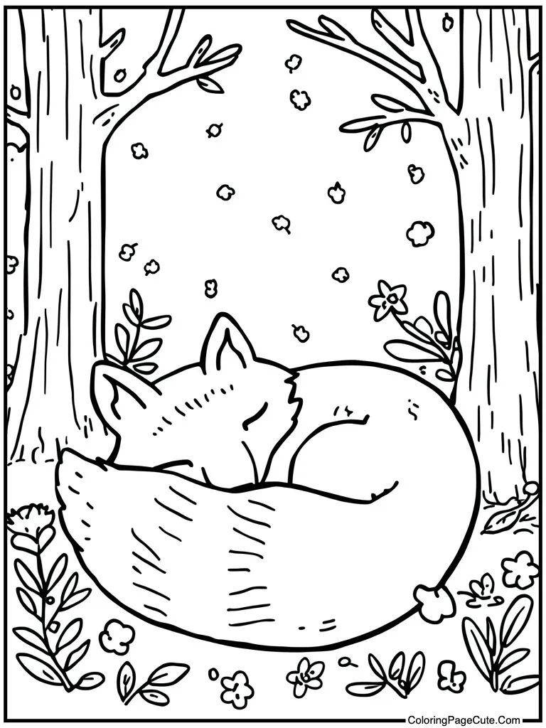 Forest creature sleeping soundly