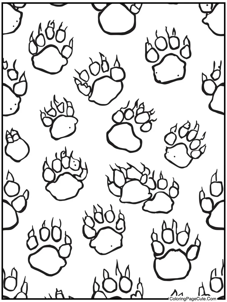 Animal paw prints pattern