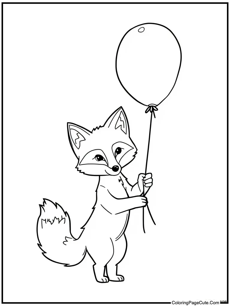 Wild canine holding balloon