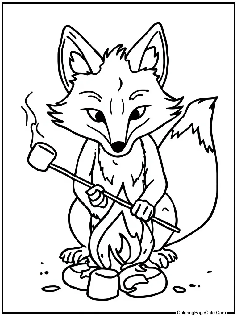 Creature roasting marshmallows