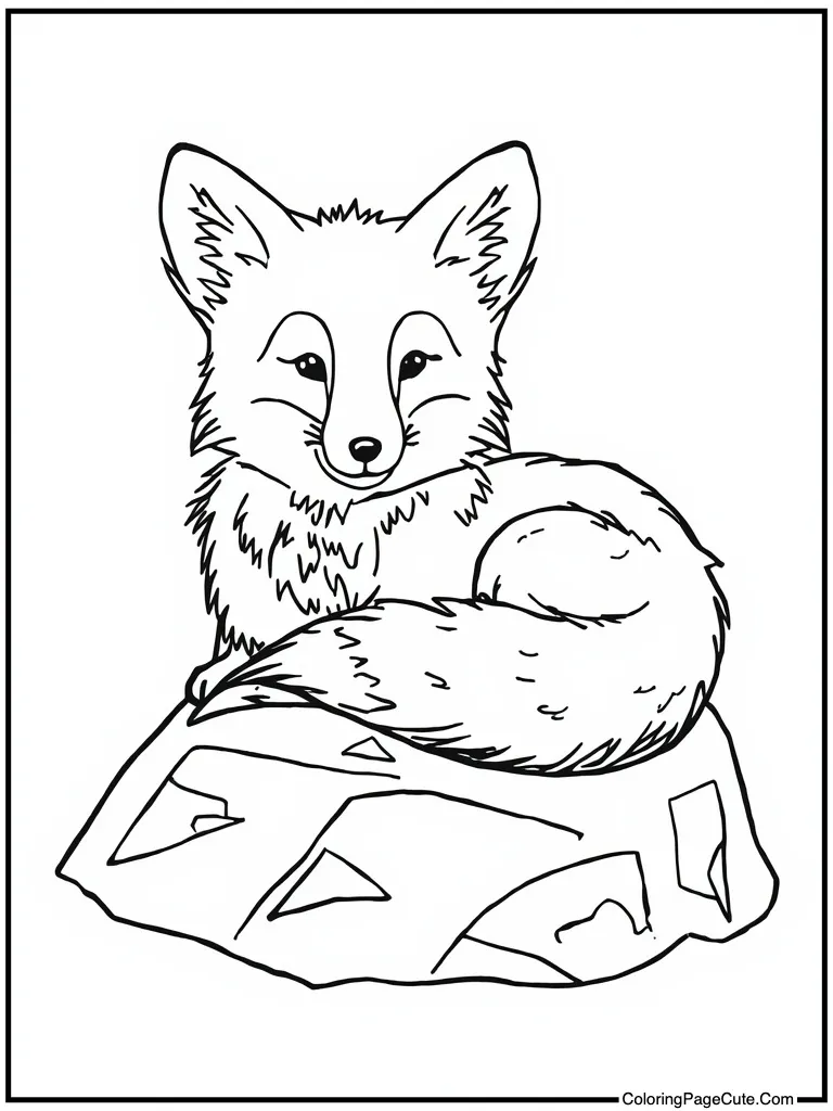 Animal resting on rock