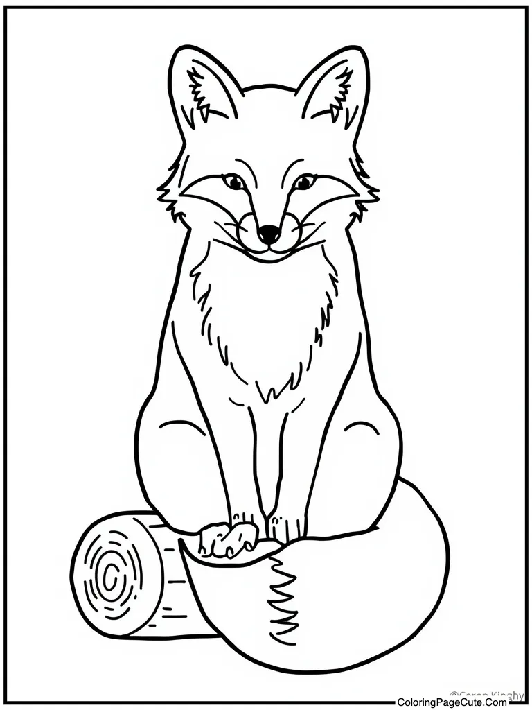 Animal sitting on log