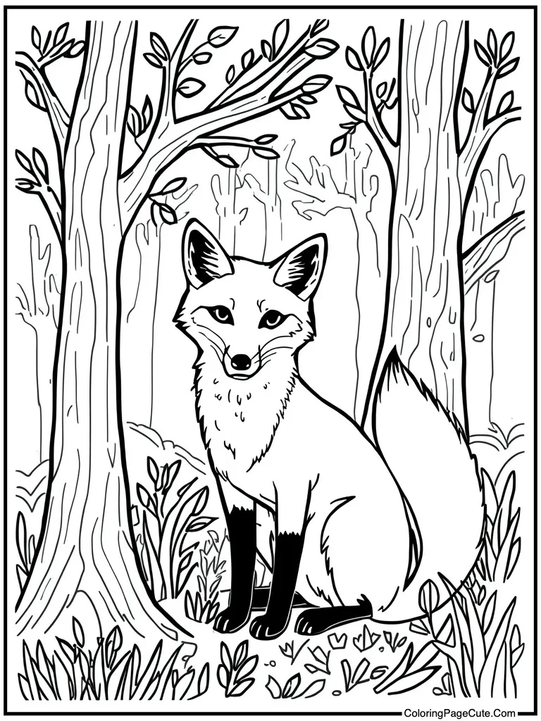 Forest creature under tree