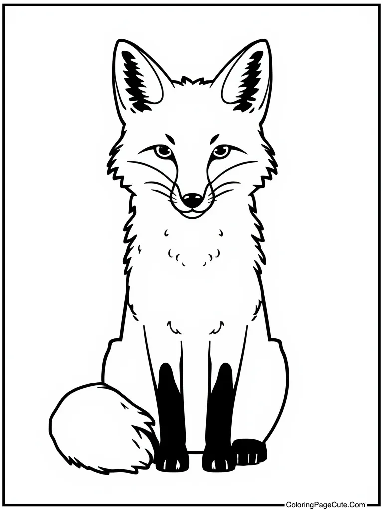 Wild canine sitting front